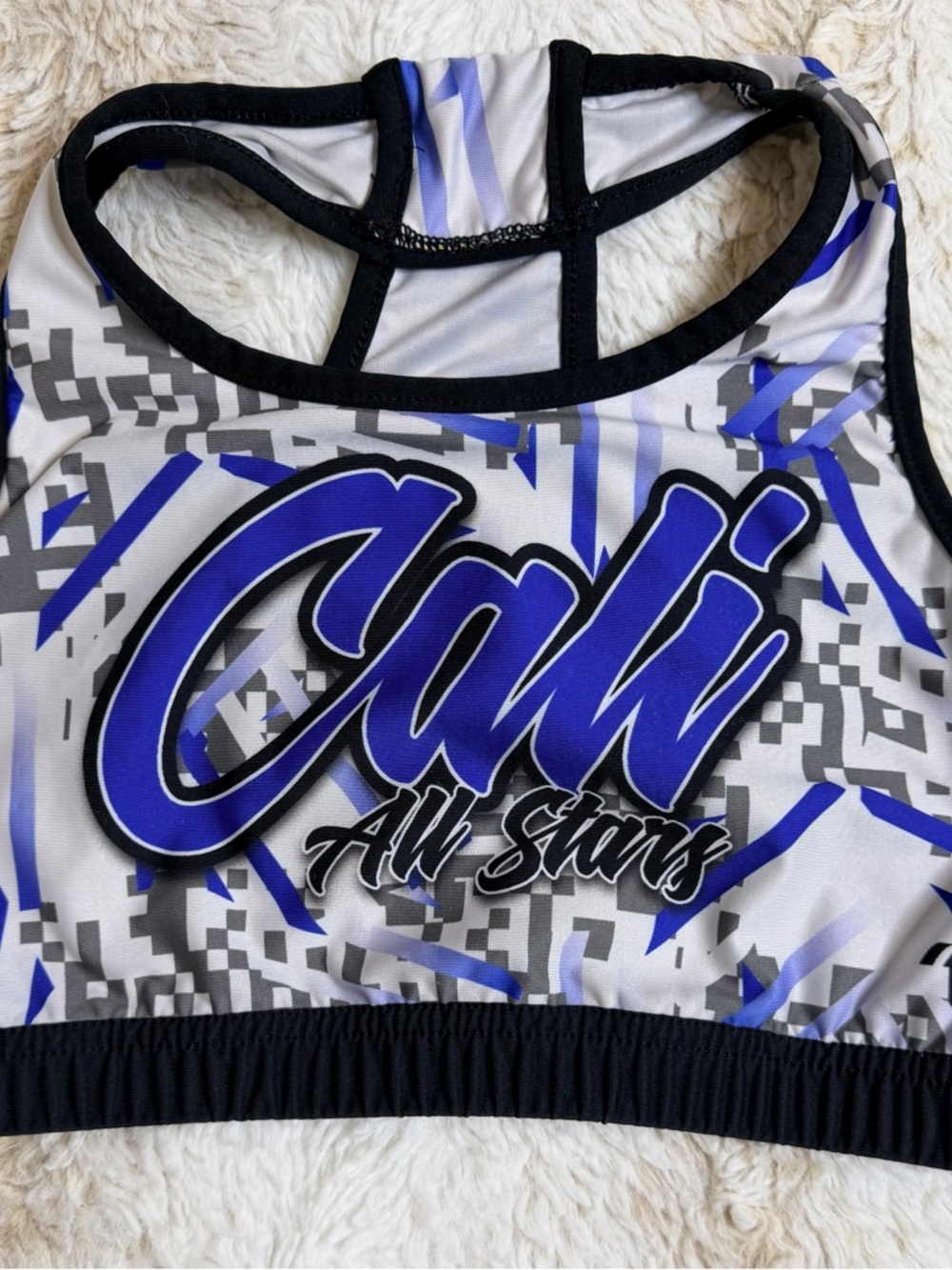 Cali All Stars Blue & Gray Graphic Sports Bra